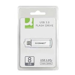 Q-Connect USB 3.0 Slider 8GB Flash Drive Silver/Black KF16368
