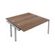 Vivace 2 Person Extension Bench 1400 x 780 - Dark Walnut Top and Silver Legs Ref CB1480CPDWSV/2PX