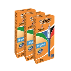 Bic 4 Colours Retractable Ballpoint Pen (Pack of 12) 801867 - 3 for 2