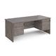 Maestro 25 straight desk 1800mm x 800mm with two x 2 drawer pedestals - grey oak top with panel end leg