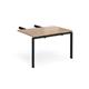 Adapt add on unit double return desk 800mm x 1200mm - black frame, beech top