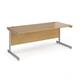 Contract 25 straight desk with silver cantilever leg 1800mm x 800mm - oak top