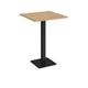 Brescia square poseur table with flat square black base 800mm - oak