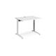 TR10 height settable straight desk 1000mm x 800mm - white frame, white top