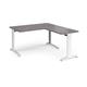 TR10 desk 1400mm x 800mm with 800mm return desk - white frame, grey oak top