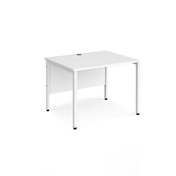 Maestro 25 straight desk 800mm x 800mm - white bench leg frame, white top