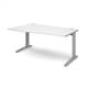 TR10 left hand wave desk 1600mm - silver frame, white top