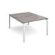 Adapt sliding top back to back desks 1200mm x 1600mm - white frame, grey oak top