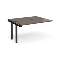 Adapt add on unit single 1400mm x 1200mm - black frame, walnut top