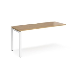 Adapt add on unit single 1600mm x 600mm - white frame, oak top