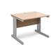 Vivo straight desk 1000mm x 800mm - silver frame, beech top