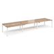 Adapt sliding top triple back to back desks 4800mm x 1200mm - white frame, beech top