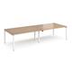 Adapt double back to back desks 2800mm x 1200mm - white frame, beech top