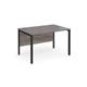 Maestro 25 straight desk 1200mm x 800mm - black bench leg frame, grey oak top