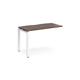 Adapt add on unit single 1200mm x 600mm - white frame, walnut top