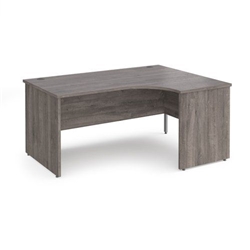 Maestro 25 right hand ergonomic desk 1600mm wide - grey oak top with panel end leg