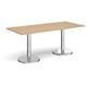 Pisa rectangular dining table with round chrome bases 1800mm x 800mm - kendal oak