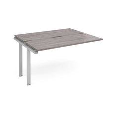 Adapt add on unit single 1400mm x 1200mm - silver frame, grey oak top