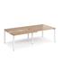 Adapt sliding top double back to back desks 2400mm x 1200mm - white frame, beech top