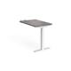 Elev8 Touch sit-stand return desk 600mm x 800mm - white frame, grey oak top