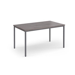 Flexi 25 rectangular table with graphite frame 1400mm x 800mm - grey oak
