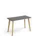 Giza straight desk 1200mm x 600mm with wooden legs - oak finish, grey top