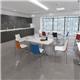 Roma circular dining table with 4 leg chrome base 800mm - beech