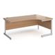 Contract 25 right hand ergonomic desk with silver cantilever leg 1800mm - beech top