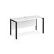 Maestro 25 straight desk 1400mm x 600mm - black bench leg frame, white top