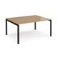 Adapt back to back desks 1600mm x 1200mm - black frame, oak top