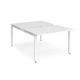 Adapt sliding top back to back desks 1200mm x 1600mm - white frame, white top