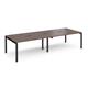 Adapt double back to back desks 2800mm x 1200mm - black frame, walnut top