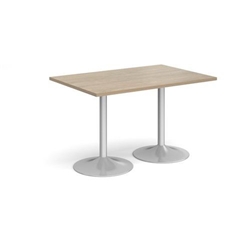 Genoa rectangular dining table with silver trumpet base 1200mm x 800mm - barcelona walnut
