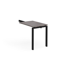 Adapt add on unit single return desk 800mm x 600mm - black frame, grey oak top