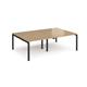 Adapt double back to back desks 2400mm x 1600mm - black frame, oak top