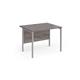Maestro 25 straight desk 1000mm x 800mm - silver H-frame leg, grey oak top