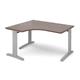 TR10 deluxe left hand ergonomic desk 1400mm - silver frame, walnut top
