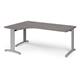 TR10 deluxe left hand ergonomic desk 1800mm - silver frame, grey oak top