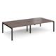 Adapt double back to back desks 3200mm x 1600mm - black frame, walnut top