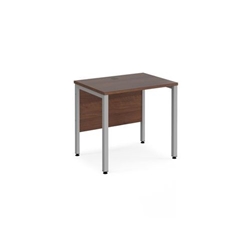 Maestro 25 straight desk 800mm x 600mm - silver bench leg frame, walnut top