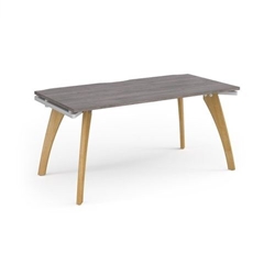Fuze single desk 1600mm x 800mm with oak legs - white underframe, grey oak top