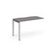 Adapt add on unit single 1200mm x 600mm - silver frame, grey oak top