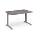 TR10 straight desk 1200mm x 800mm - silver frame, grey oak top