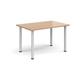 Rectangular white radial leg meeting table 1200mm x 800mm - beech