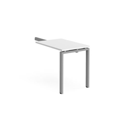 Adapt add on unit single return desk 800mm x 600mm - silver frame, white top
