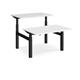 Elev8 Touch sit-stand back-to-back desks 1200mm x 1650mm - black frame, white top