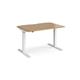 Elev8 Mono straight sit-stand desk 1200mm x 800mm - white frame, oak top