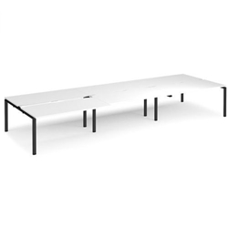 Adapt sliding top triple back to back desks 4800mm x 1600mm - black frame, white top