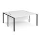 Maestro 25 back to back straight desks 1600mm x 1600mm - black bench leg frame, white top