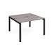 Adapt back to back desks 1200mm x 1200mm - black frame, grey oak top